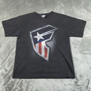 Vintage Famous Stars And Straps Shirt Mens Large Black American Flag Y2K Family